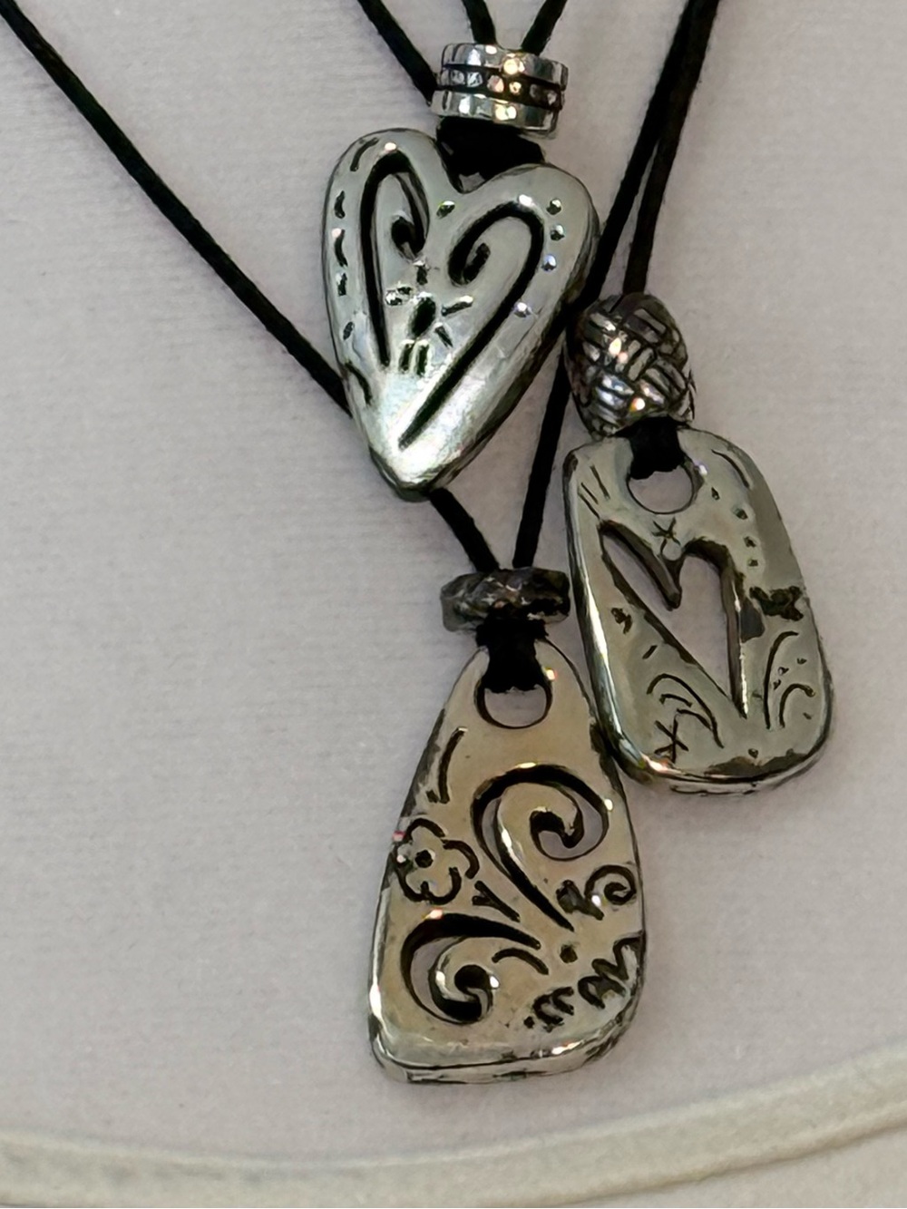 Brighton Silver-Tone Layered Heart & Tag Pendant Necklace - Picture 3 of 4